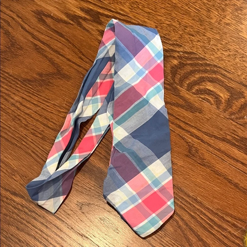 Bella Bliss Pastel Plaid Cotton Tie in Blue and Pink